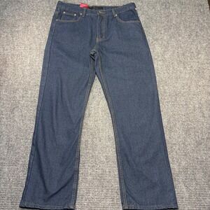 Image Premium Mens Straight Fit Jeans Dark Blue Denim BLD-80-4 34X30 NWT